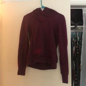 Maroon Arc’teryx hoodie